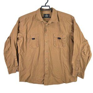 Mens RedHead Brown 100% Cotton Shirt Button Up Long Sleeve Front Pockets Size XL